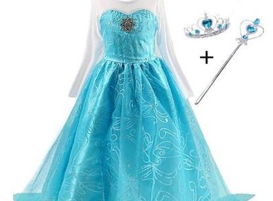 New Frozen Princess Elsa Fancy Costume With Accessories 6-7 Yrs