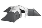 6-9 Man Tent with Bedrooms and Living Room, Accessories Included, Dark Grey