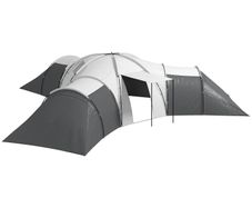6-9 Man Tent with Bedrooms and Living Room, Accessories Included, Dark Grey