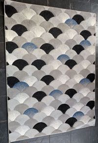 Rug Blue, Grey and Black 120 x 165