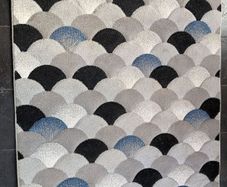 Rug Blue, Grey and Black 120 x 165