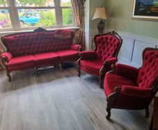Queen Anne style armchairs and sofa