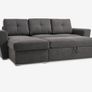 Sofa Bed Couch L shape Dark Grey Image 3