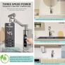 Electric Hot Water Tap Flexible Nozzle, Instant Heating Tap 220V 3400W, Stainless Steel Water Heater Tap, Supply Hot and Cold Water Electric Faucet with Temperature Display for Bathroom, Kitchen Sink Image 3