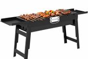 Portable BBQ Grill  Foldable Charcoal Grill with 2 Side Shelves and Handle