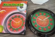 Neon Sports Basketball Quartz Wall Clock  Brand New
