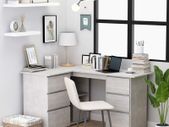 Corner Desk Concrete Grey 145x100x76 cm Chipboard