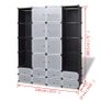 _Modular Cabinet 18 Compartments Black and White 37x146x180.5 cm Image 4