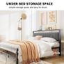 King Size Bed Frame with Storage Headboard, Metal Upholstered Platform Bed Frame King Size/Under Bed Storage/No Box Spring Needed, Dark Gray King Bed Frame Image 6