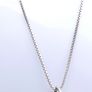 Vintage Sterling Silver Leaf Pendant and  Box Chain Necklace (L19,5" - 13,28g) Image 2