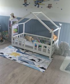 Toddler Floor Bed / Kids House Bed with Mattress
