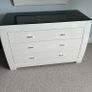 White 3 Drawer Dresser and Matching Mirror Image 2