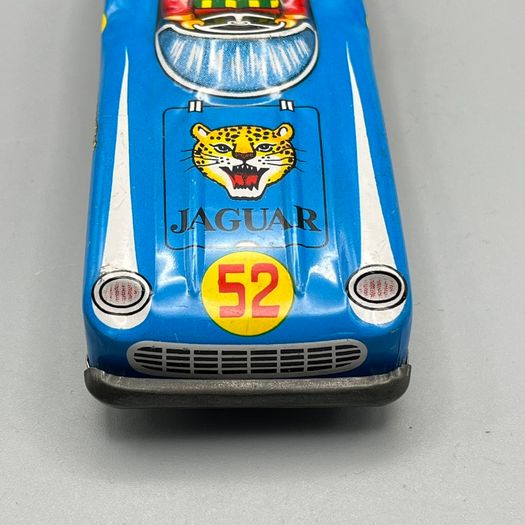 Vintage Tin Toy Racing Car Jaguar 52 - Made in Japan - Litho - friction drive