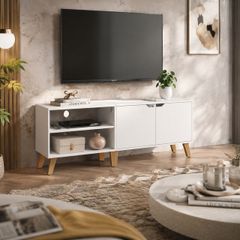 140cm TV Cabinet  Modern TV Stand with Adjustable Shelves