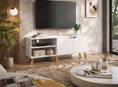 140cm TV Cabinet  Modern TV Stand with Adjustable Shelves