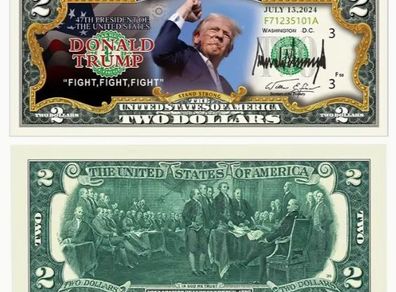 Commemorative banknote 2024, Trump Never Surrender, new, unopened.