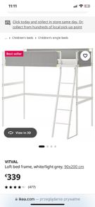 IKEA Bunk bed white and gray with foam mattress