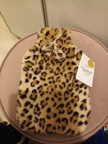 Leopard print hot water bottle