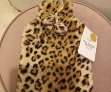 Leopard print hot water bottle