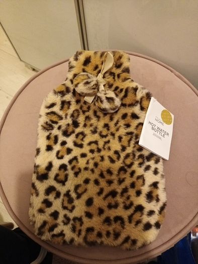 Leopard print hot water bottle