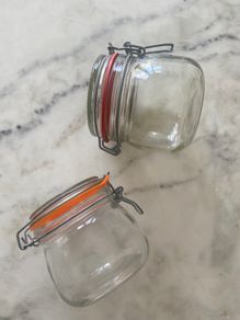 2x medium clip-top storage jars