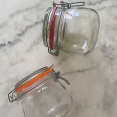 2x medium clip-top storage jars