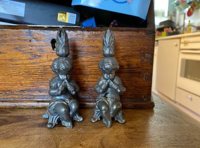 antique pewter menu holders