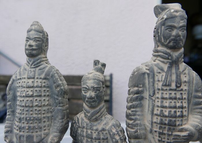 Trio of Vintage Chinese Terracotta Army Soldiers of Qin Shi Huang