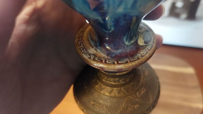 Wonderful Single Studio Art Pottery Goblet by Martin Branch Lyre Pottery, Cloncorban, Rossmore, Clonakilty, West Cork in a Fabulous Colourful Variegated Glaze. # Two