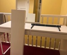 mirror/desk/floating shelf set