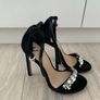 River Island Black Suede Crystal Heels Image 9