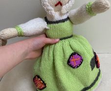 Inside out hand knitted doll