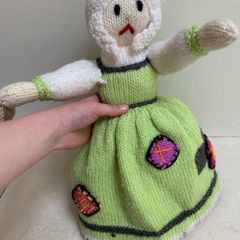 Inside out hand knitted doll