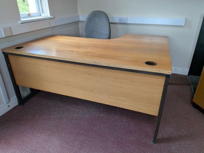 Corner Office Desk, Pedestal and Chair