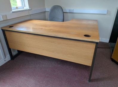 Corner Office Desk, Pedestal and Chair
