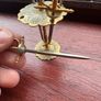 Toledo Swords Cocktail Stick Set of 4 Mini Skewers Brass Vintage  10cm Tall Image 3