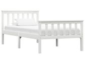 Bed Frame White Solid Pinewood 90x190 cm
