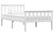 Bed Frame White Solid Pinewood 90x190 cm