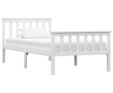Bed Frame White Solid Pinewood 90x190 cm