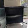 Metal and Brass cabinet with reeded glass Image 3