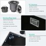 Black Kitchen Sink, 30X40CM Small Sink Stainless Steel Single Bowl, BoomHoze Outdoor Campervan with Overflow, Drainer Fittings, Undermount, Top Mount, Drop in Flushmount Installation, Black Image 4