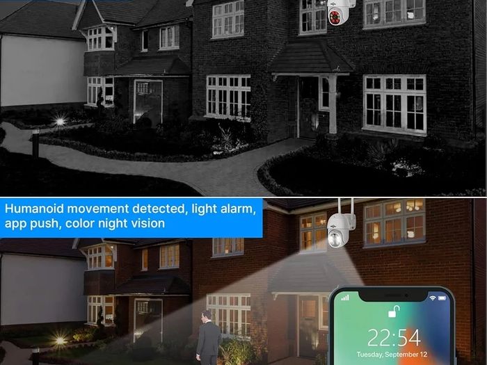 Wireless Security Camera System,5MP PTZ Camera + Bullet Camera CCTV Camera System With 2-Way Audio,IP66 Waterproof, Color Night Vision, Motion Detection,