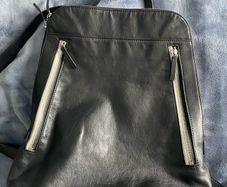 Unisex Ben Minkoff Minimalist Black Leather Backpack