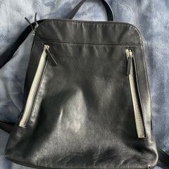 Unisex Ben Minkoff Minimalist Black Leather Backpack