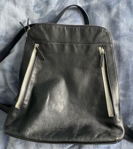 Unisex Ben Minkoff Minimalist Black Leather Backpack