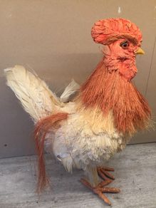 Straw Rooster / Hen. Kitchen ornament.