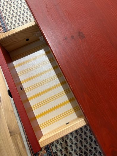 Ikea bedside table red HEMNES