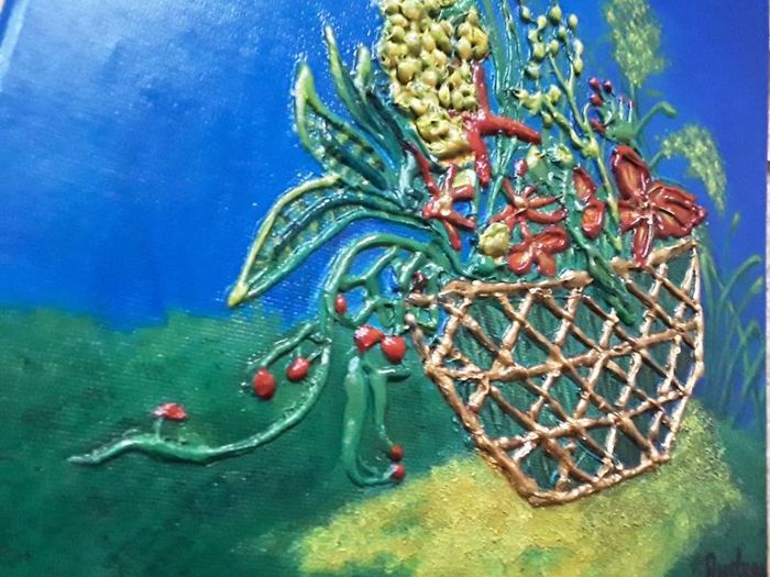 Flower basket 3d painting
