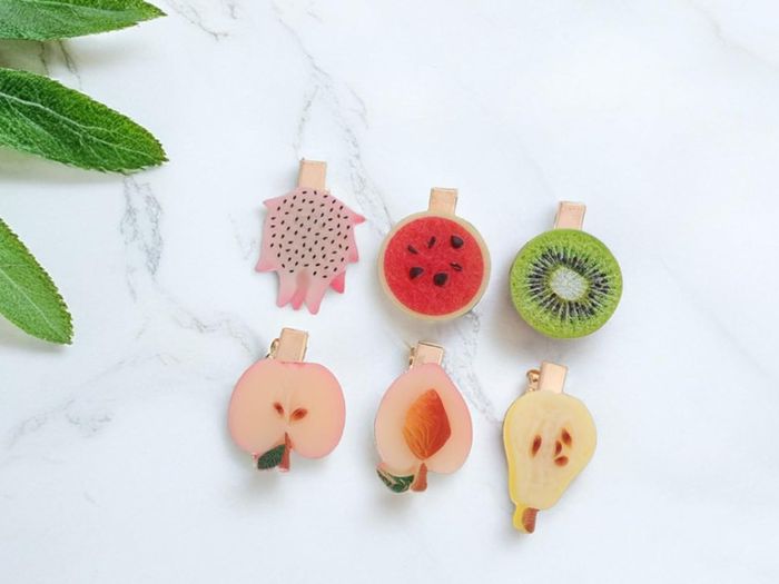 Colorful Fruit-Themed Hair Clips Set