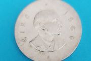 Pearse 10/- silver coin 1966